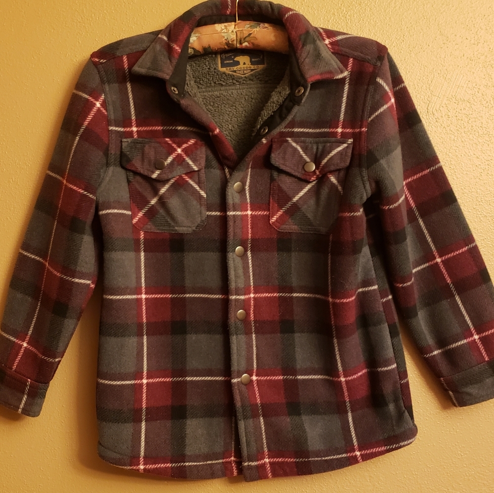 Plaid Fleece Jacket, Boys S, 7/8